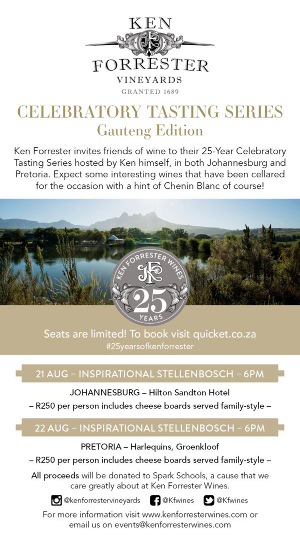 Gauteng Tasting Calendar Ken Forrester Wines